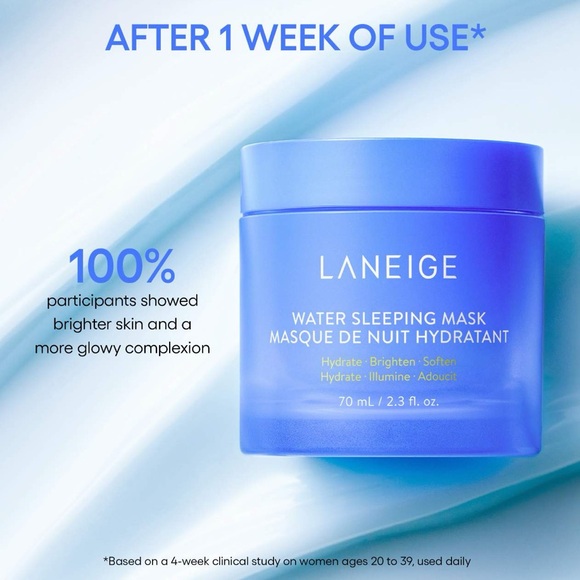 $11❤️‍🔥 LAST 1! LANEIGE Water Sleeping Mask Moisturizer Mini 🛌 NEW - Picture 4 of 6